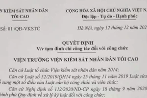 Tạm đình chỉ công tác Viện trưởng VKSND thị xã Trảng Bàng, Tây Ninh