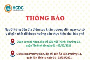 Người từng đến 2 quán cơm ở Tân Bình cần khai báo y tế gấp