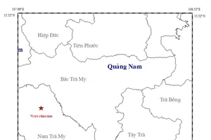 Động đất 3,9 độ Richer ở Quảng Nam