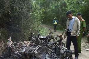 Đoàn kiểm tra bảo vệ rừng bị 'lâm tặc' đốt rụi 9 xe máy