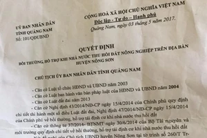 Nghi giả quyết định của tỉnh chiếm hàng chục triệu đồng