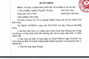 Ba người khai thác vàng bị phạt 180 triệu đồng