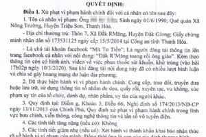  Bị phạt vì đăng ‘Đăk R'Măng toang rồi ông giáo’ lên Facebook 