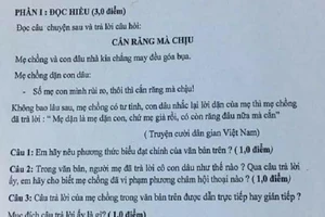 Giáo viên ra đề văn có nội dung ‘nhạy cảm’