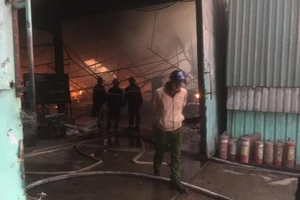Công ty gỗ ở Bình Dương bị cháy rụi lúc rạng sáng