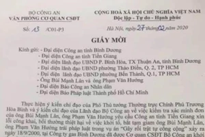 Bộ Công an tổ chức xin lỗi 2 người bị giam trái luật