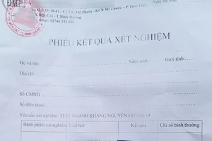 1 điều dưỡng tại Bình Dương ‘tuồn’ giấy xét nghiệm COVID ra ngoài bán
