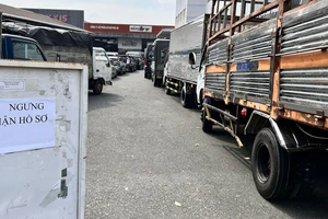 Các Trung tâm đăng kiểm tại Bình Dương quá tải, xe xếp hàng chờ