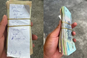 CSGT Bình Dương nhặt một cọc tiền, đang tìm người trả lại