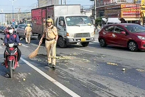 1 hình ảnh đẹp của Cảnh sát giao thông Bình Dương sáng nay