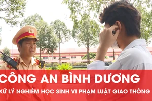Clip: Công an Bình Dương tuyên truyền và xử lý học sinh vi phạm luật giao thông
