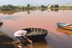 Dân ven sông Cu Đê hoang mang vì nước bỗng vàng đục