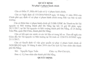 Khách sạn bị phạt 320 triệu đồng vì chưa có ĐTM