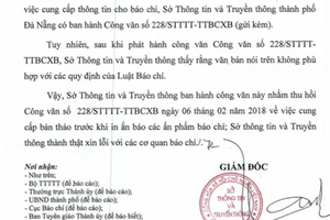 Đà Nẵng thu hồi công văn yêu cầu cung cấp bản thảo