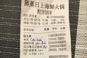 Mời chủ nhà hàng in bill bằng tiếng Trung lên làm việc