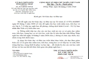 Công văn của UBND tỉnh Đồng Tháp