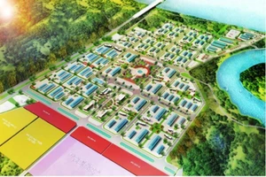 phối cảnh tổng thể quy hoạch Khu công nghiệp Cổ Chiên. Ảnh: Ban quản lý Khu kinh tế Trà Vinh