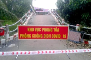 Một trong các khu vực phong tỏa cách ly phòng chống dịch COVID-19 ở An Giang