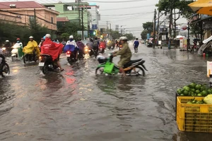 Cần Thơ lại ngập lênh láng sau cơn mưa