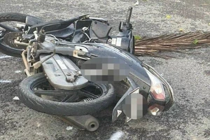 HIện trường vụ tai nạn giao thông. Ảnh: HD