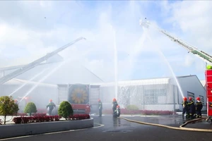 Cần Thơ: Giả định cháy do dư chấn động đất, gần 600 người thực tập chữa cháy quy mô lớn