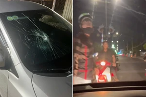 Bấm còi xin đường, tài xế ô tô bị nhóm đi xe ‘xì po’ chặn đầu đập vỡ kính