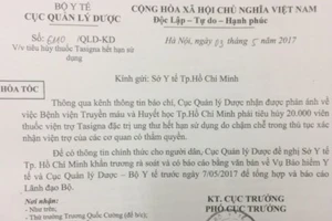 Bộ Y tế yêu cầu làm rõ vụ tiêu hủy thuốc ung thư