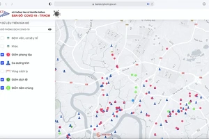 TP.HCM vận hành bản đồ 3D về ca dương tính, điểm phong toả COVID-19