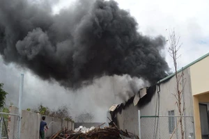 Bà Rịa-Vũng Tàu: Cháy lớn nơi sản xuất thùng xốp