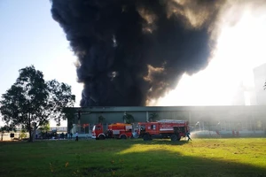 Cháy lớn tại kho chứa bột mì trong KCN Phú Mỹ 1