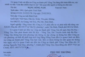 Công an Vũng Tàu mời 1 tổng giám đốc bất động sản làm việc
