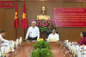 Đoàn 891 của Ban Bí thư kiểm tra tại Bà Rịa-Vũng Tàu