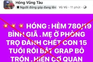 Công an xử lý vụ đăng tin sai sự thật trên mạng về 'mẹ đánh con tử vong'