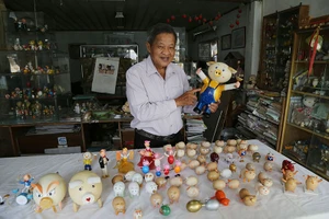 Độc đáo bộ linh vật Xuân Kỷ Hợi chế tác bằng vỏ trứng 