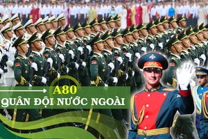 Đoàn quân nhân 4 nước diễu binh đầy uy nghiêm trên Quảng trường Ba Đình 