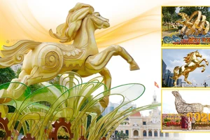 TP.HCM vào 'đường đua linh vật', ngựa Tết Bính Ngọ phủ khắp phố xuân