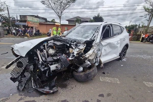 Tai nạn do lấn làn trên Quốc lộ 20 khiến 3 người bị thương