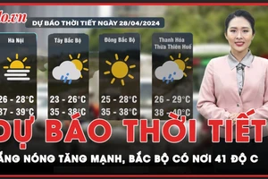 Dự báo thời tiết 28-4: Nhiều khu vực trên cả nước nắng nóng gay gắt; Bắc Bộ có nơi trên 41 độ C