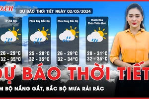 Dự báo thời tiết 2-5: Nam Bộ tiếp tục nắng nóng kéo dài, Bắc Bộ mưa rào rải rác