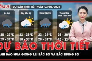 Dự báo thời tiết ngày 3-5: Bắc Bộ và Bắc Trung Bộ có mưa rào và giông, Nam Bộ nắng nóng 