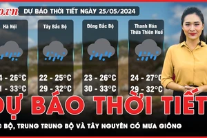 Dự báo thời tiết 24-5: Mưa cường độ lớn ở Bắc Bộ, Trung Trung Bộ và Tây Nguyên