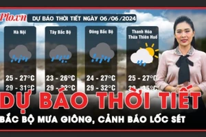 Dự báo thời tiết 6-6: Bắc bộ mưa giông, cảnh báo lốc sét và gió giật mạnh 