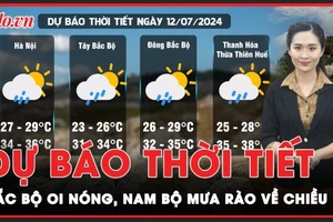 Dự báo thời tiết 12-7: Bắc Bộ ngày nắng nóng; Nam Bộ trời âm u, mưa rào về chiều tối 