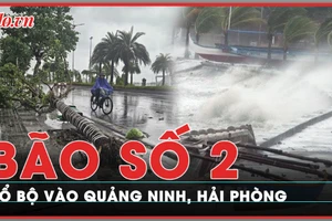 Đổ bộ vào Quảng Ninh - Hải Phòng, bão số 2 gây mưa lớn, có nơi trên 300 mm