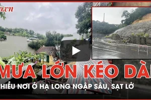 Nhiều nơi ở Hạ Long ngập sâu, sạt lở do mưa lớn kéo dài nhiều ngày