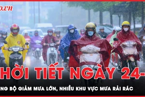 Dự báo thời tiết 24-9: Trung Bộ mưa lớn giảm dần, nhiều khu vực mưa giông rải rác