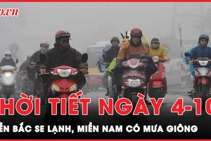 Dự báo thời tiết ngày 4-10: Miền Bắc se lạnh, miền Nam có mưa giông