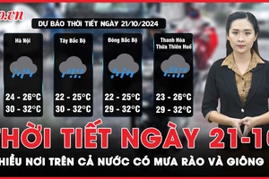 Thời tiết ngày 21-10: Nhiều nơi trên cả nước có mưa rào và giông