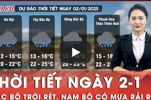 Thời tiết ngày 2-1: Bắc Bộ trời chuyển rét đậm, Nam Bộ có mưa rào rải rác