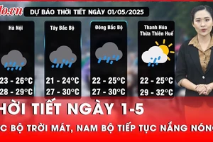 Thời tiết ngày 1-5: Bắc Bộ trời mát, Nam Bộ tiếp tục nắng nóng